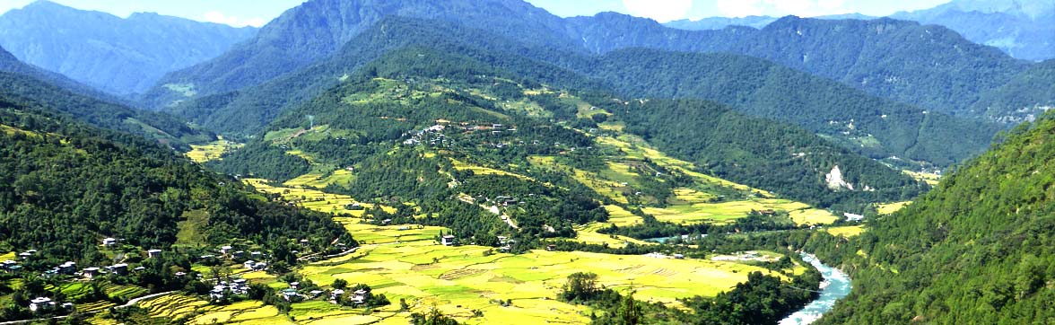 Punakha, Bhutan View of the Punakha valley