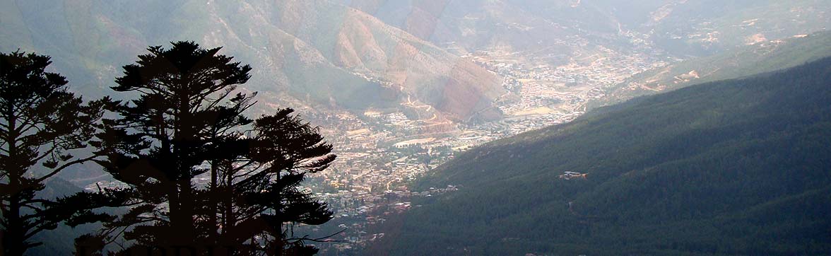 Thimphu Town Bhutan View of Thimphu town from Phajoding, Bhutan