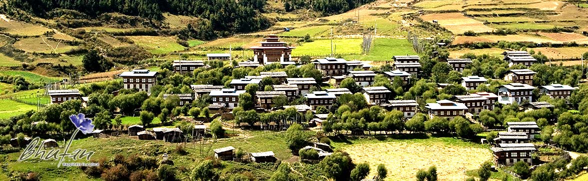 URA Village view of ura village in Bumthang